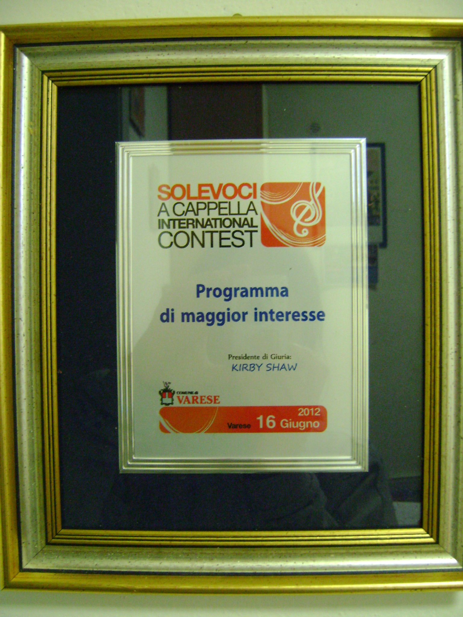 Riconoscimenti nel 2012 del Libero Coro Bonamici