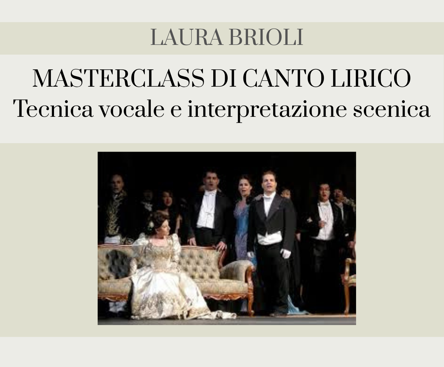 Masterclass di Canto Lirico con Laura Brioli